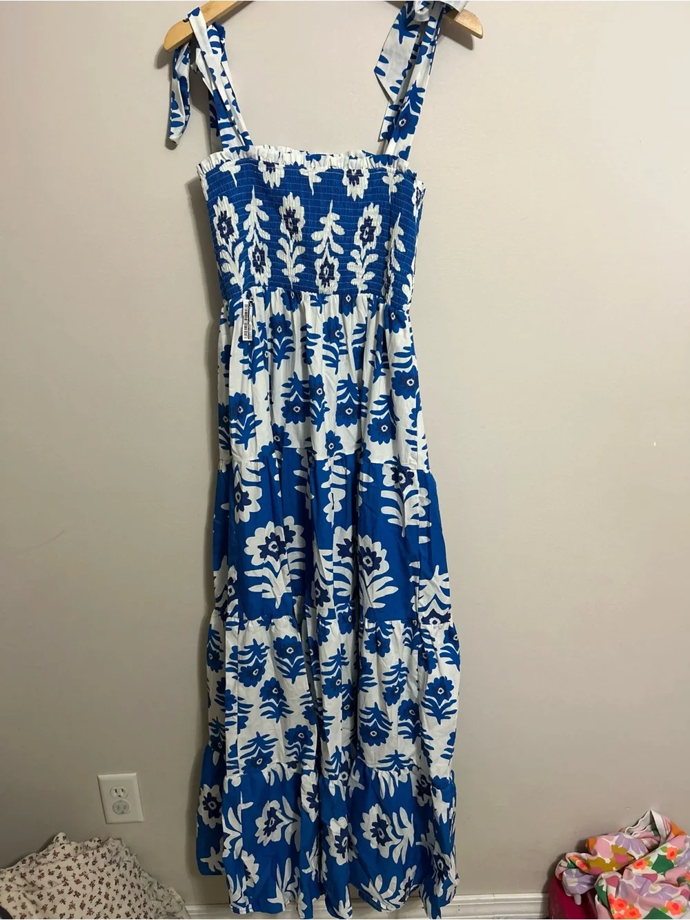 ⭐️NWT Flying Tomato Maxi Dress Blue White Flowers ⭐️Glamour In Motion Woven - Picture 5 of 6
